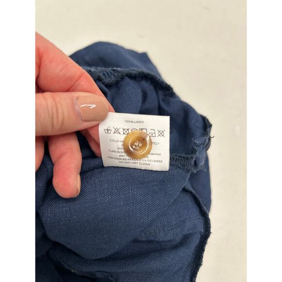 Faithfull the Brand Rodeo Navy Blue Tie-Front Dress. 100% Linen. Size 6/M - Picture 5 of 10